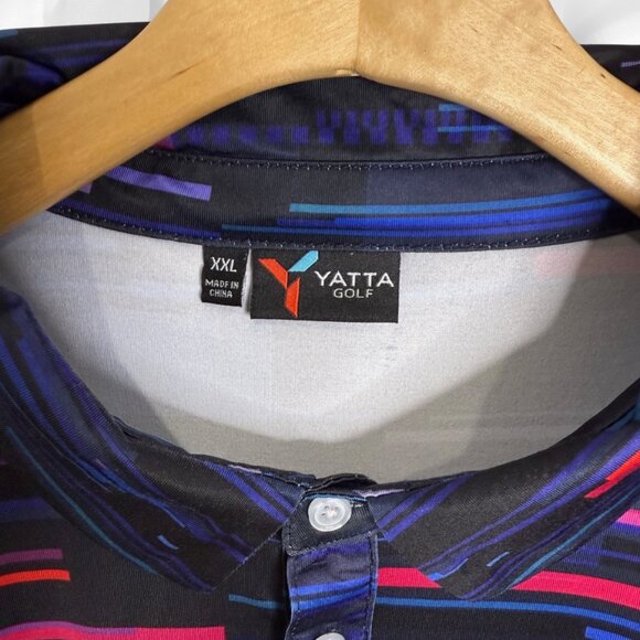 Yatta Golf Men’s Performance Polo Shirt Multicolor Abstract Print Size XL - Picture 3 of 5